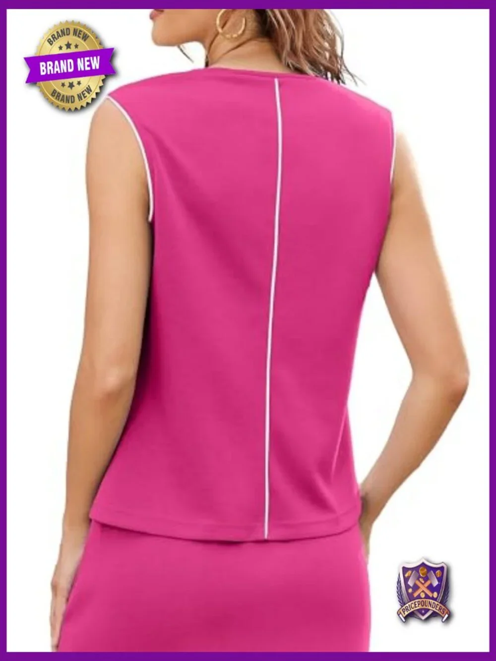 Sleeveless Tennis Skirt Set Two Piece Matching Outfits Summer Crew Neck Athletic